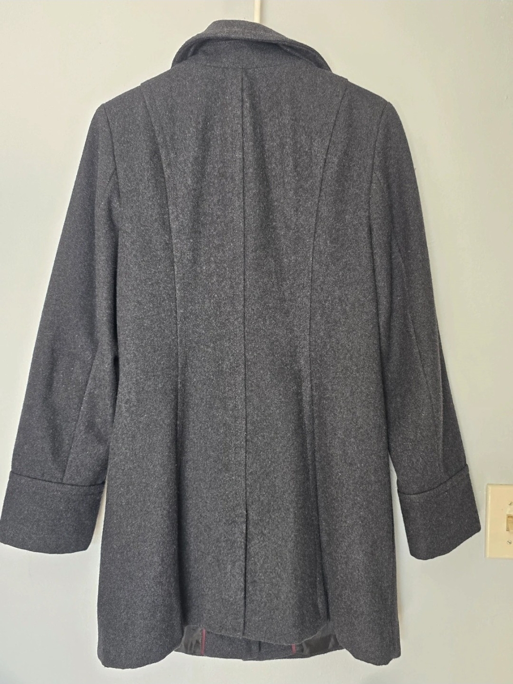 St. John's Bay Charcoal Gray Wool Blend Pea Coat Size Medium